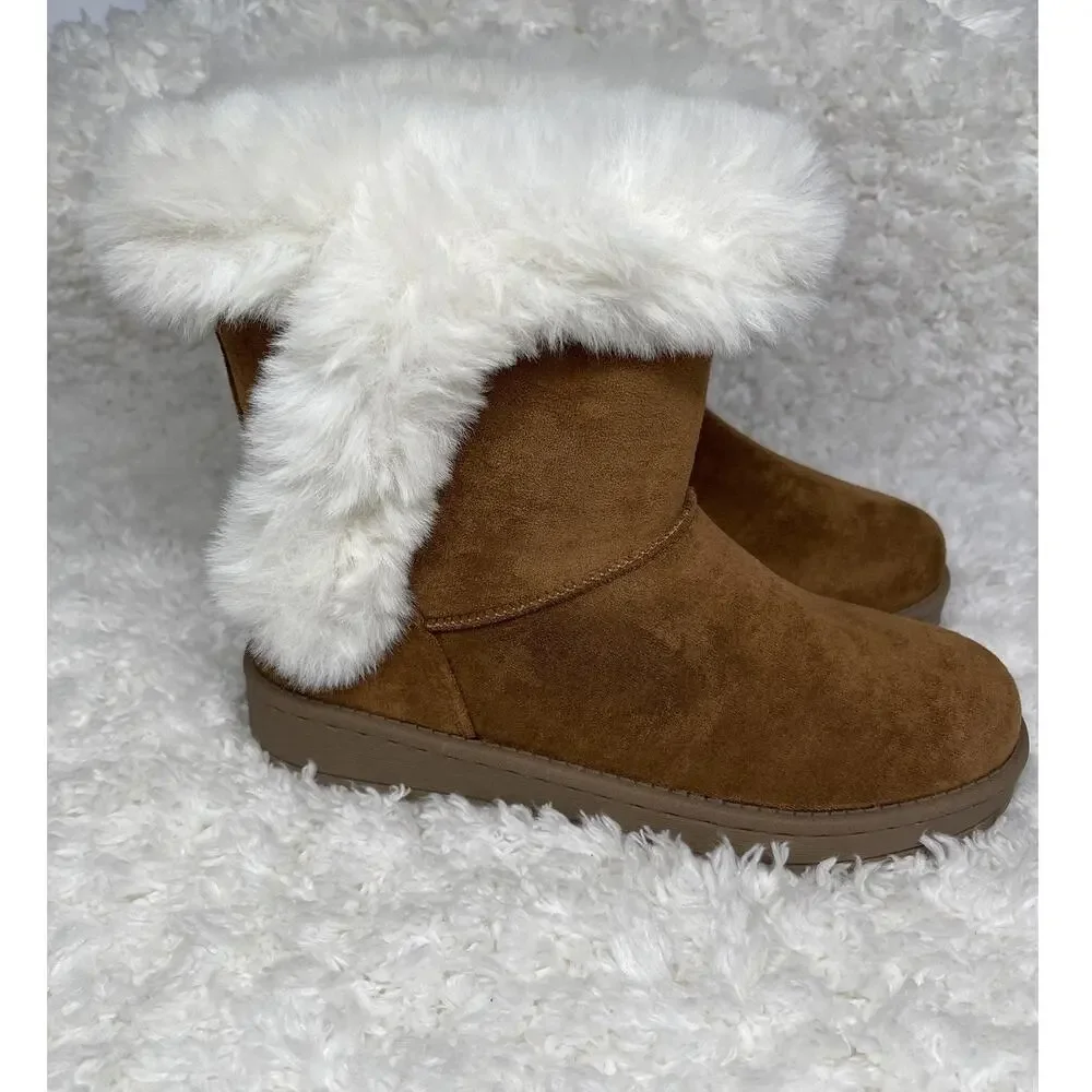 Sonoma Brown Faux Fur Boots Chestnut Alainaa Snow Winter Girls 4 Goods For Life
